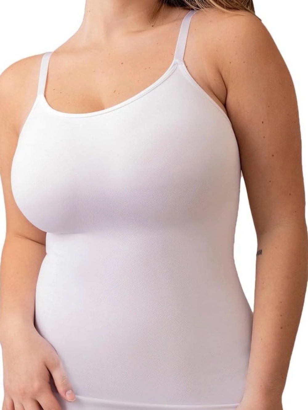 Shapermint Women’s Size 2XL in White - Seamless Scoop Neck Cami